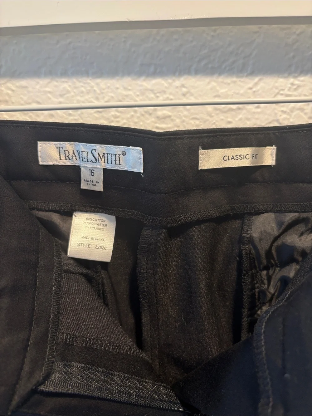 TravelSmith Classic Fit Black Pants Size 16